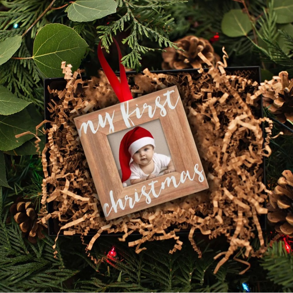 Baby’s First Christmas Wood Frame Ornament (NEW)